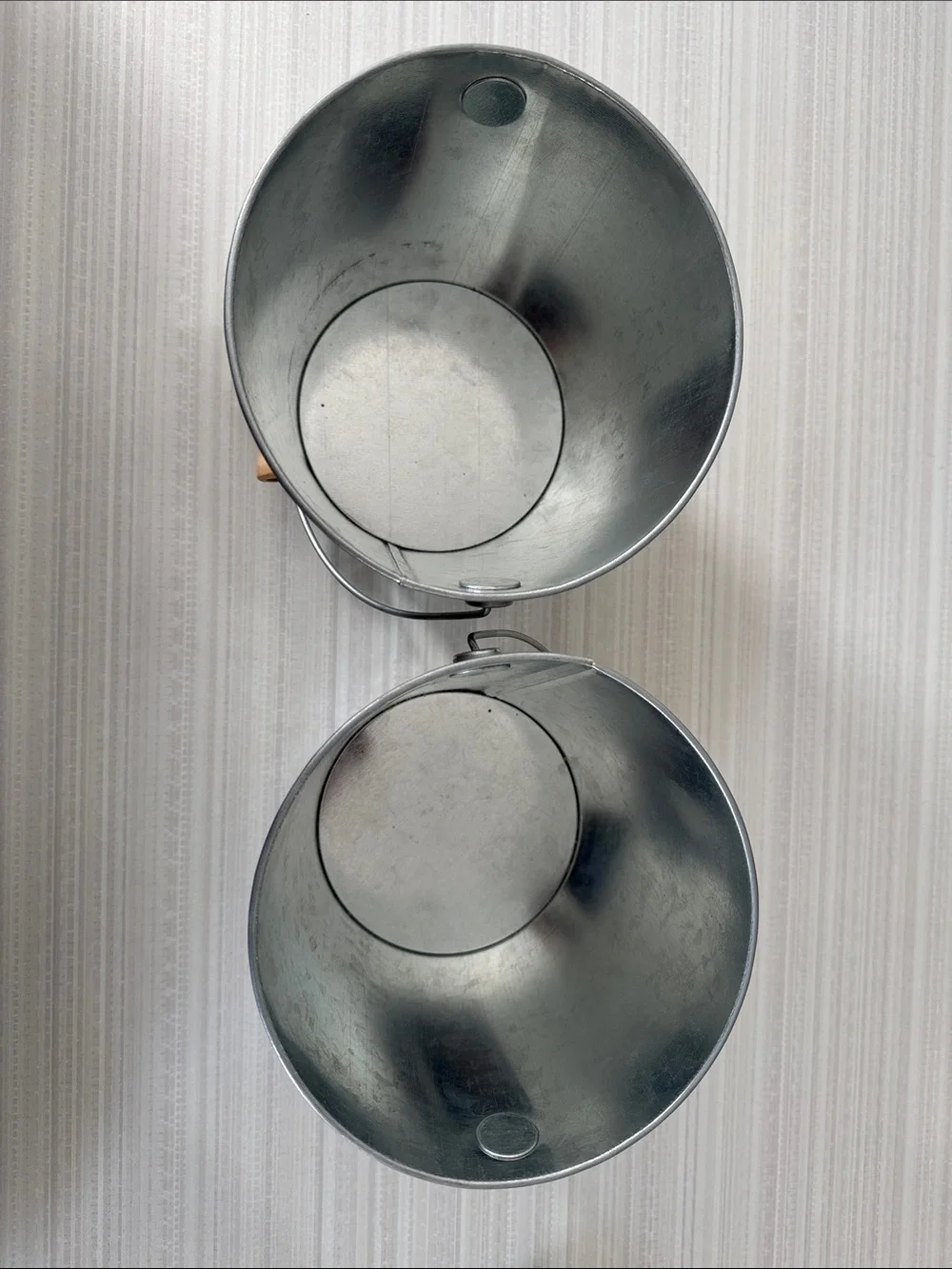 🪣 Set of 2 Galvanized Metal Buckets w/ Chalkboard Labels ✏️